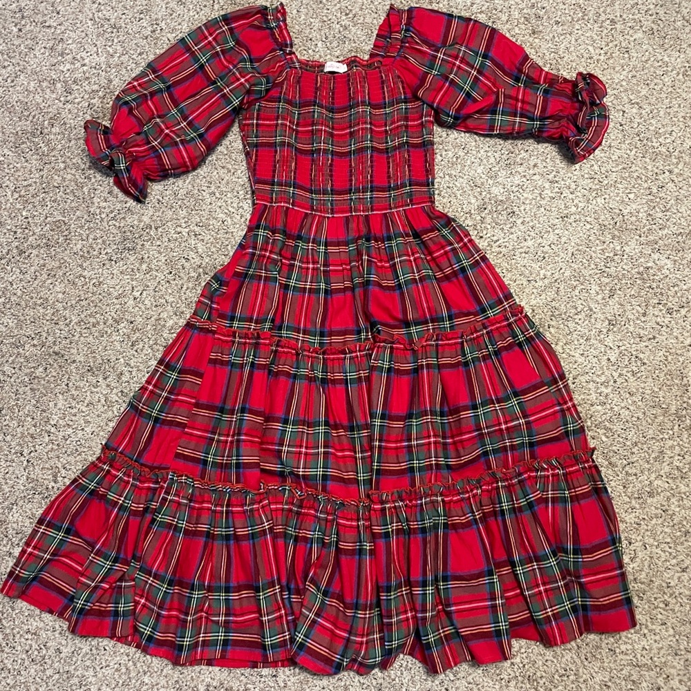 Ivy City Co Madeline Dress in Holiday Plaid